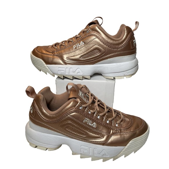 Fila Disruptor II Premium Rose Gold Chunky Trainers US 9.5 UK 7 5FM00040-063 - Picture 1 of 14